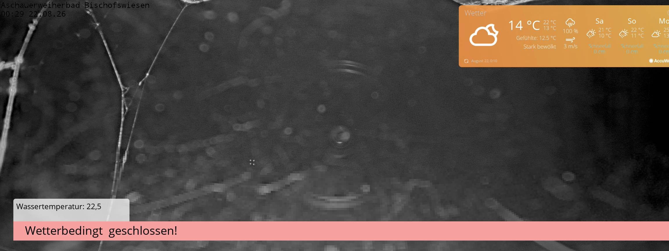 Archiv Foto Webcam Bischofswiesen: Naturbad Aschauerweiher