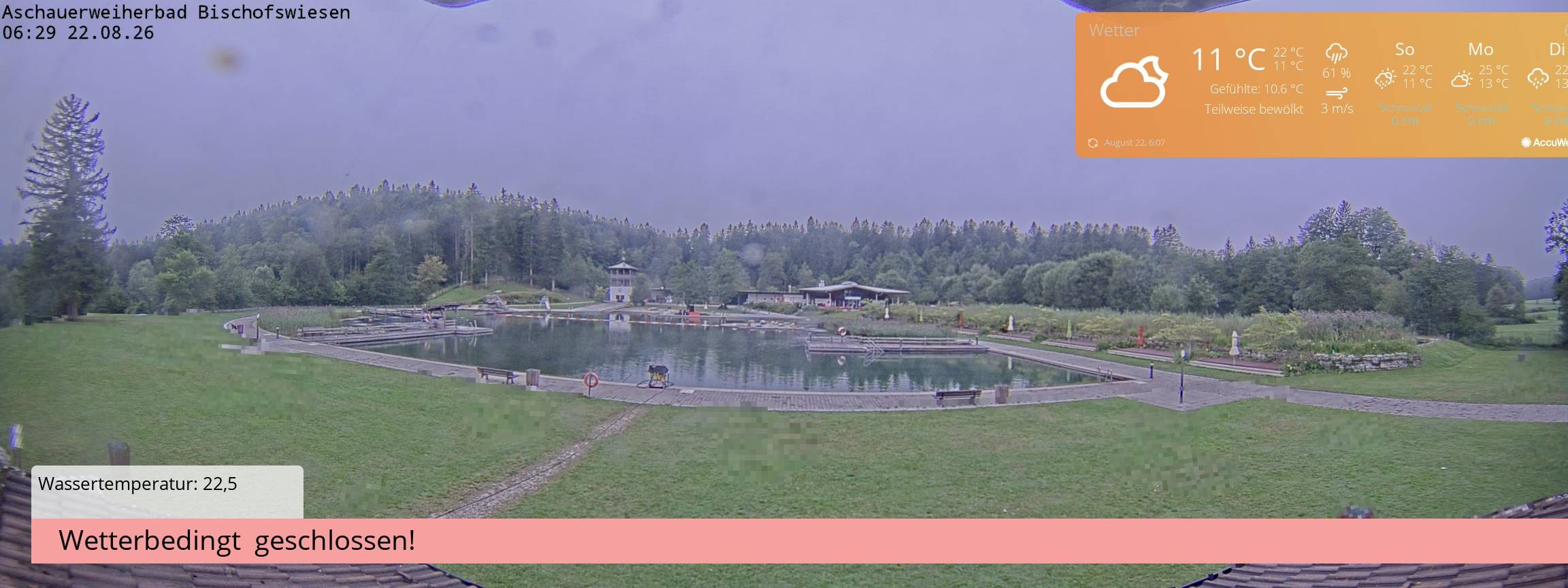Archiv Foto Webcam Bischofswiesen: Naturbad Aschauerweiher