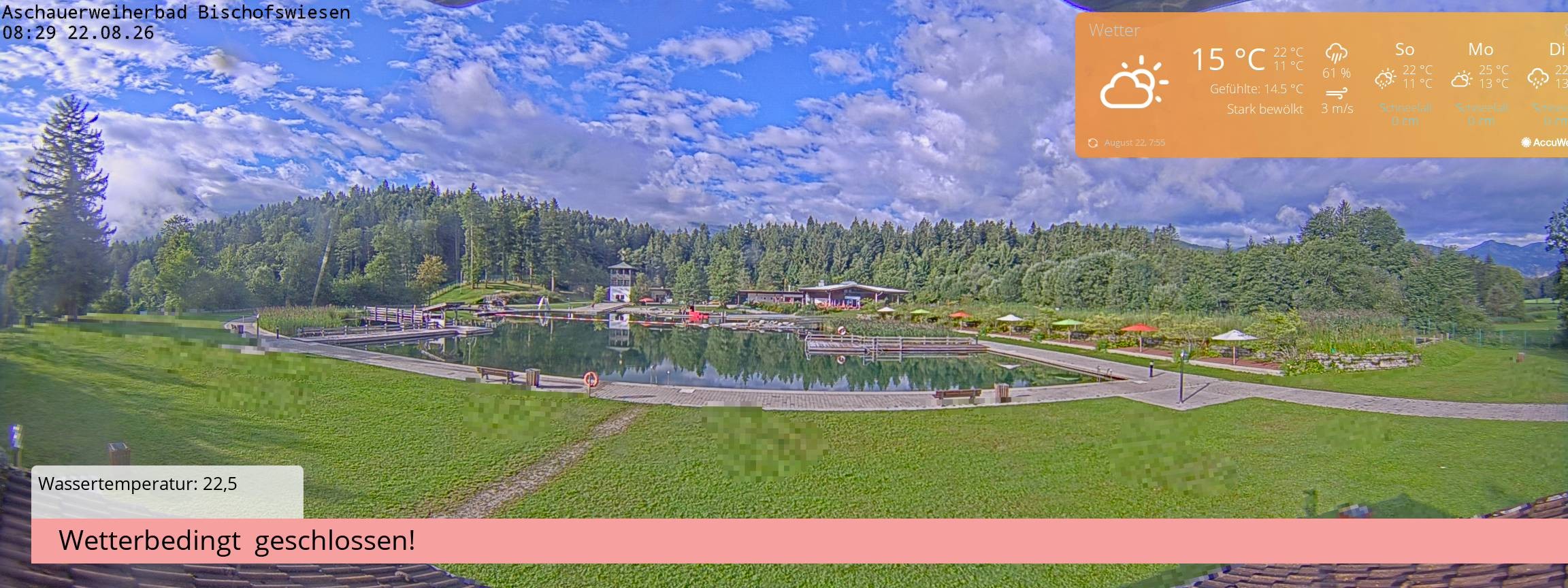 Archiv Foto Webcam Bischofswiesen: Naturbad Aschauerweiher