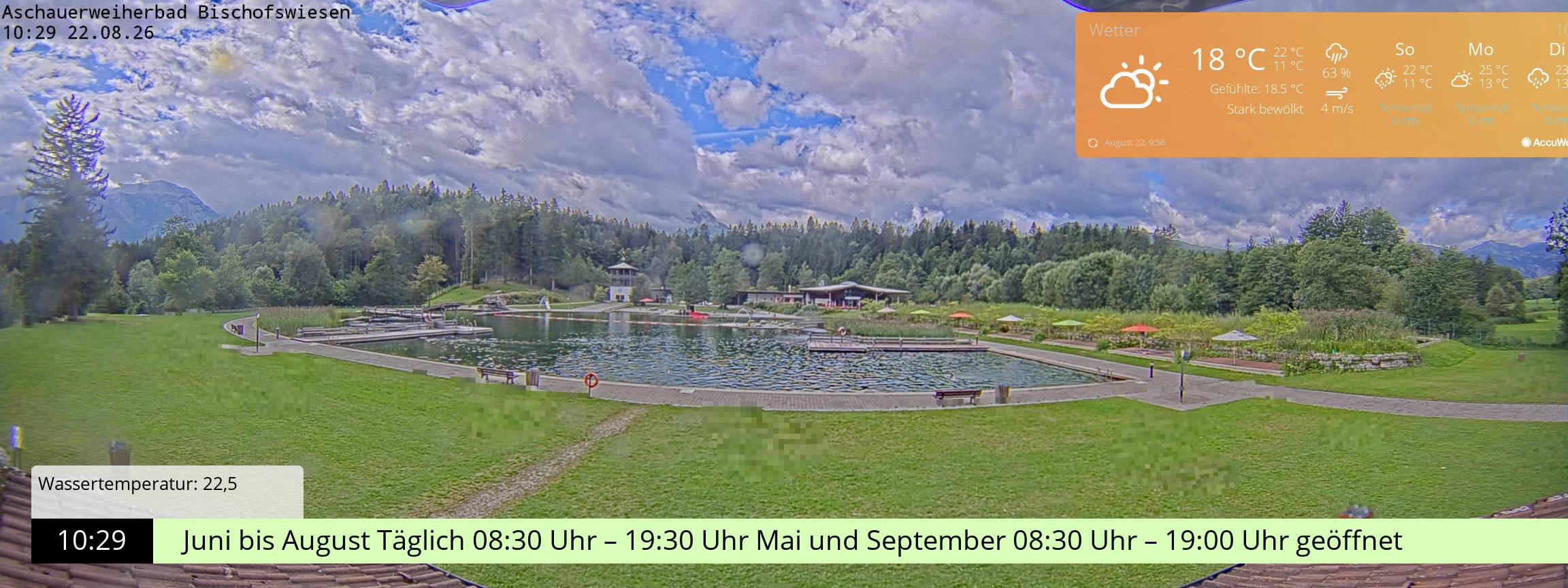Archiv Foto Webcam Bischofswiesen: Naturbad Aschauerweiher