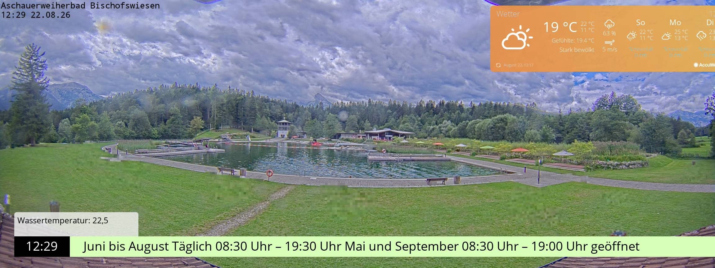 Archiv Foto Webcam Bischofswiesen: Naturbad Aschauerweiher