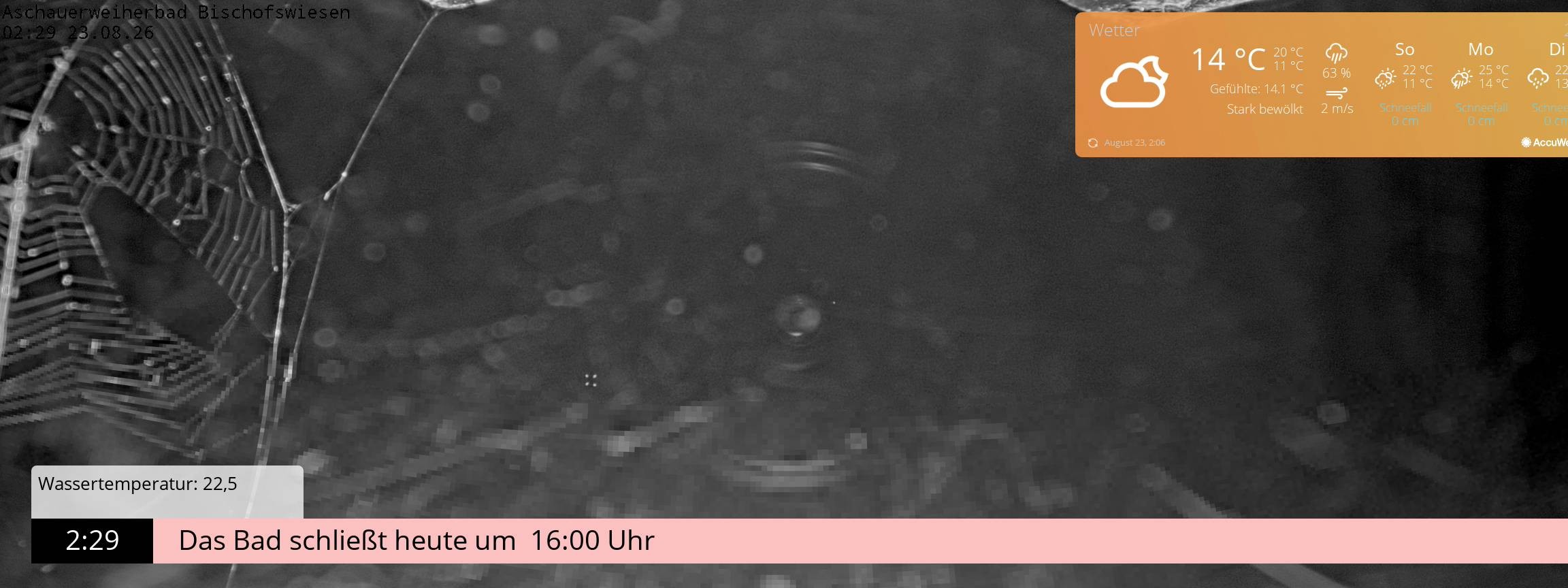 Archived image Webcam nature baths Aschauerweiher