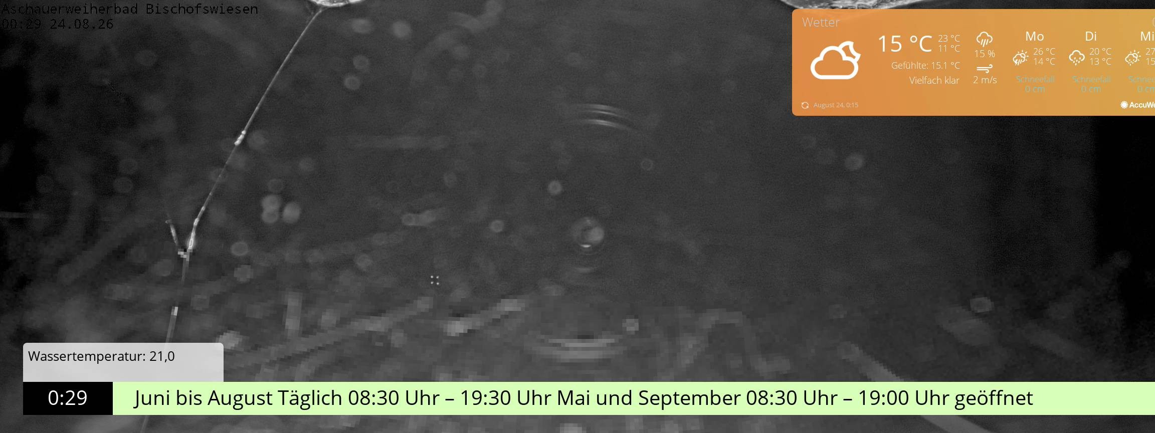 Archiv Foto Webcam Bischofswiesen: Naturbad Aschauerweiher