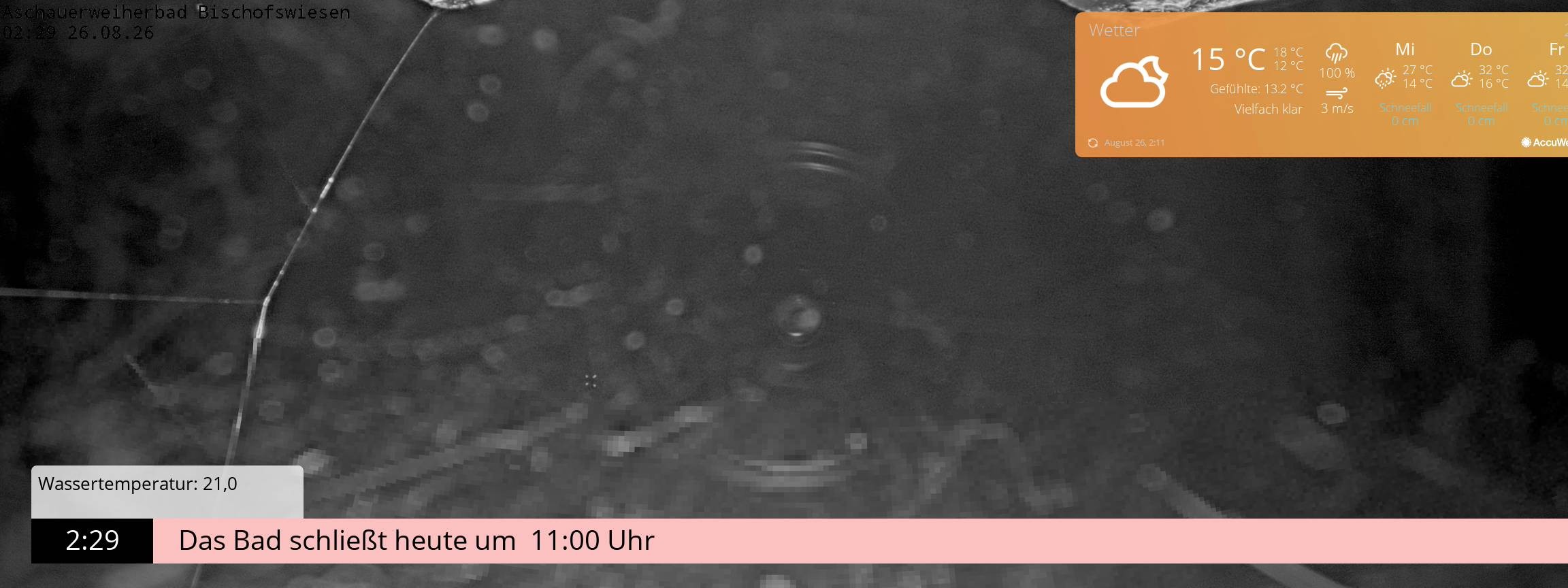 Archiv Foto Webcam Bischofswiesen: Naturbad Aschauerweiher