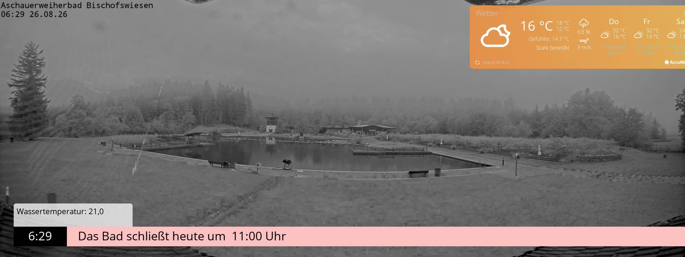 Archiv Foto Webcam Bischofswiesen: Naturbad Aschauerweiher