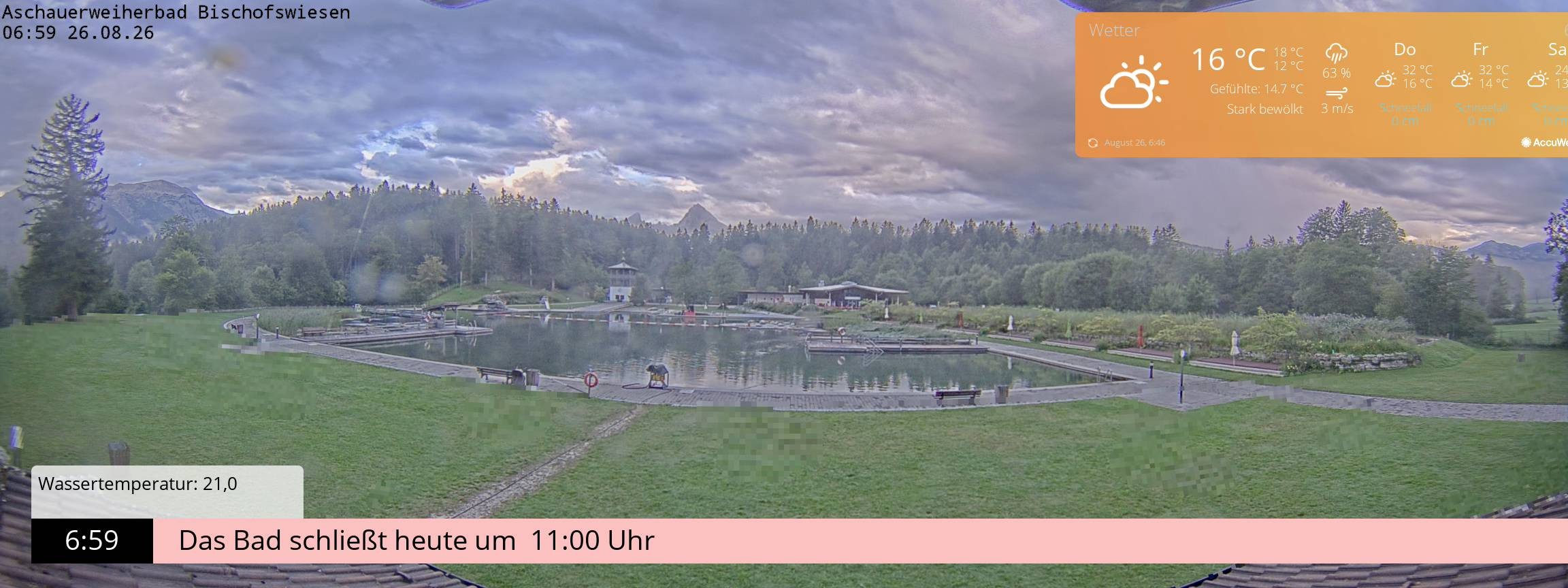 Archiv Foto Webcam Bischofswiesen: Naturbad Aschauerweiher