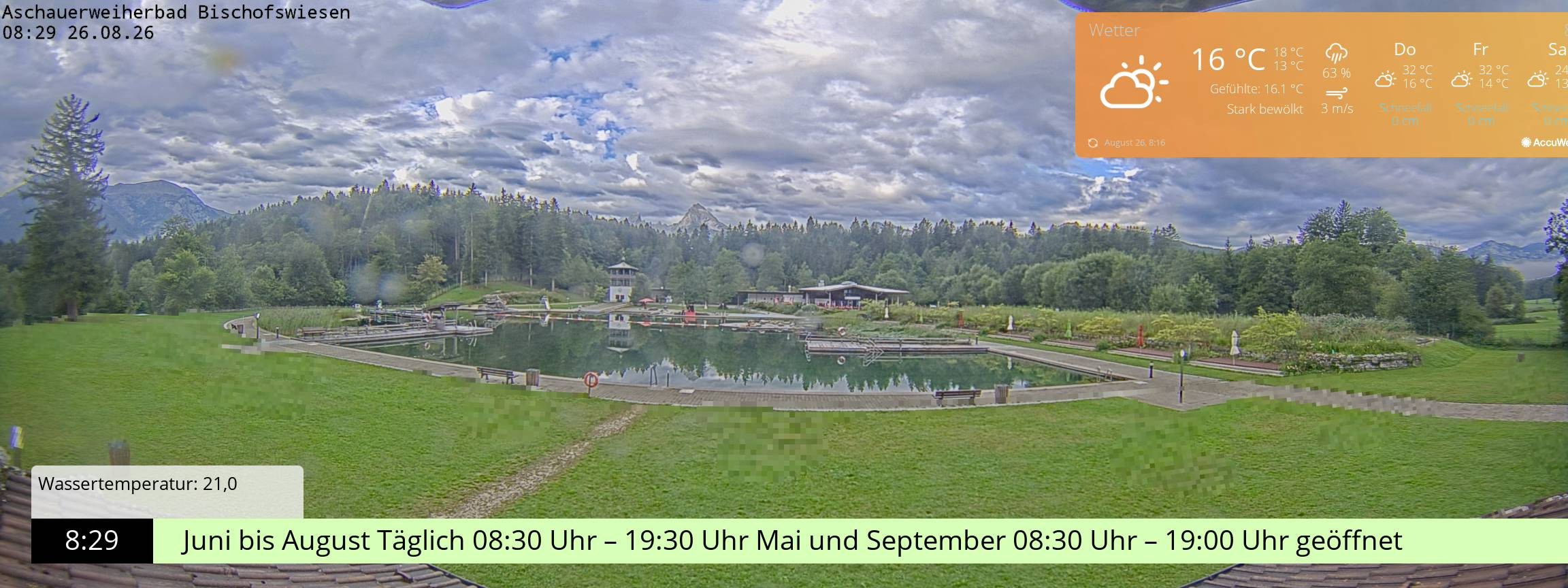 Archiv Foto Webcam Bischofswiesen: Naturbad Aschauerweiher