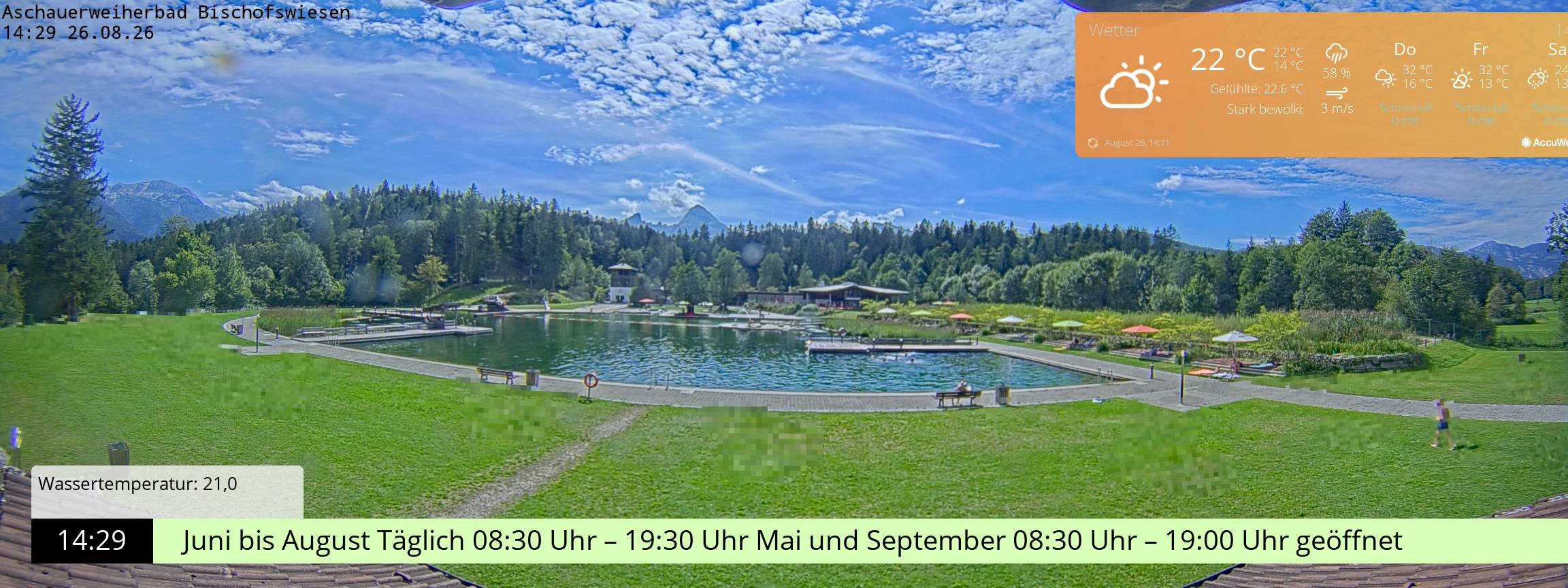 Archiv Foto Webcam Bischofswiesen: Naturbad Aschauerweiher