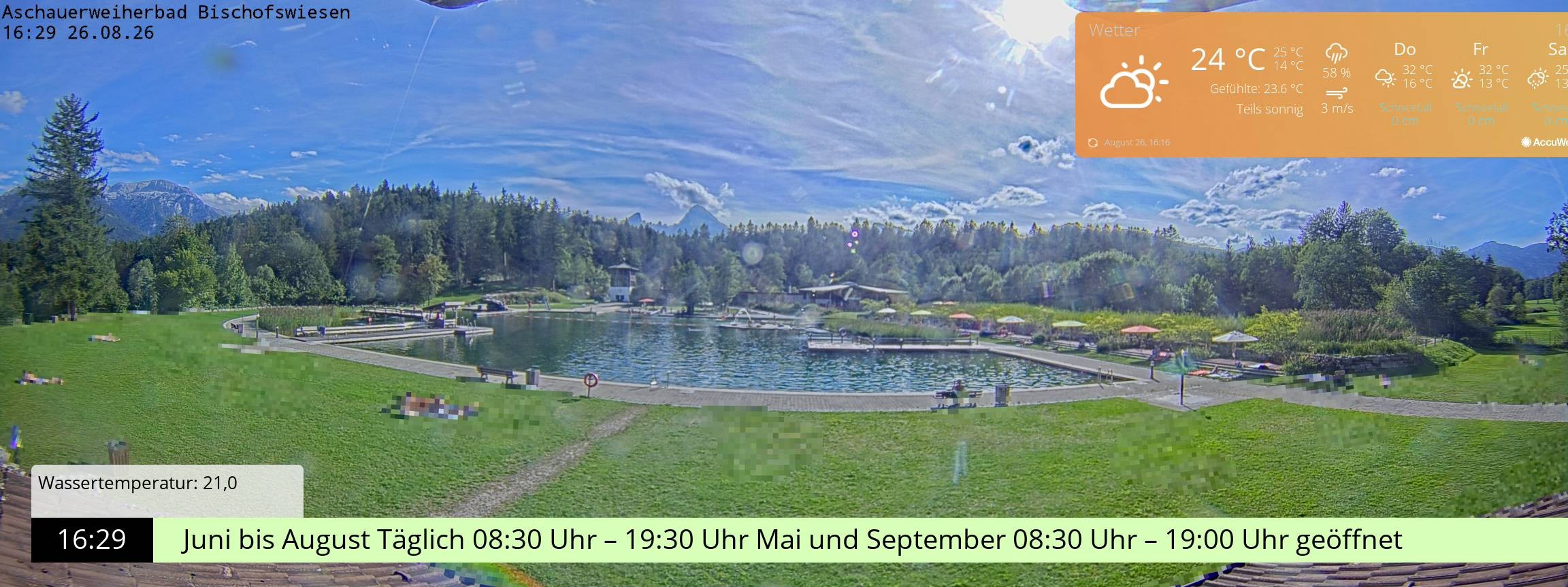 Archiv Foto Webcam Bischofswiesen: Naturbad Aschauerweiher