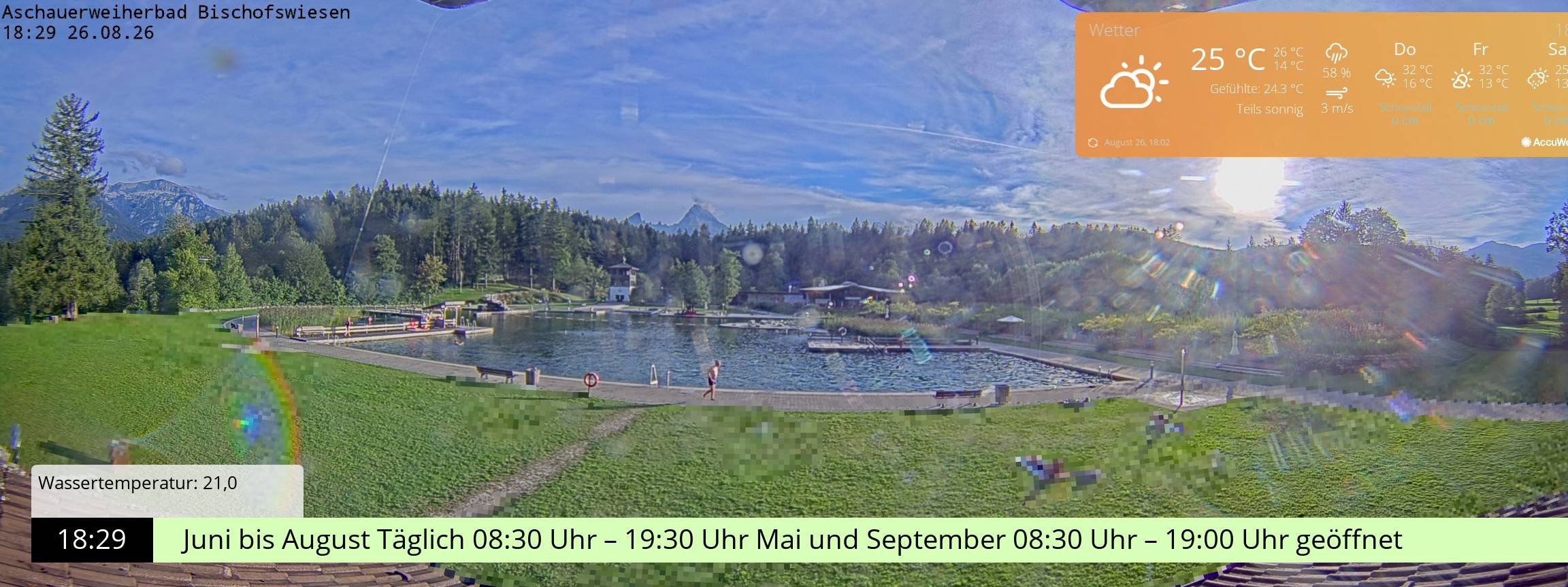 Archiv Foto Webcam Bischofswiesen: Naturbad Aschauerweiher