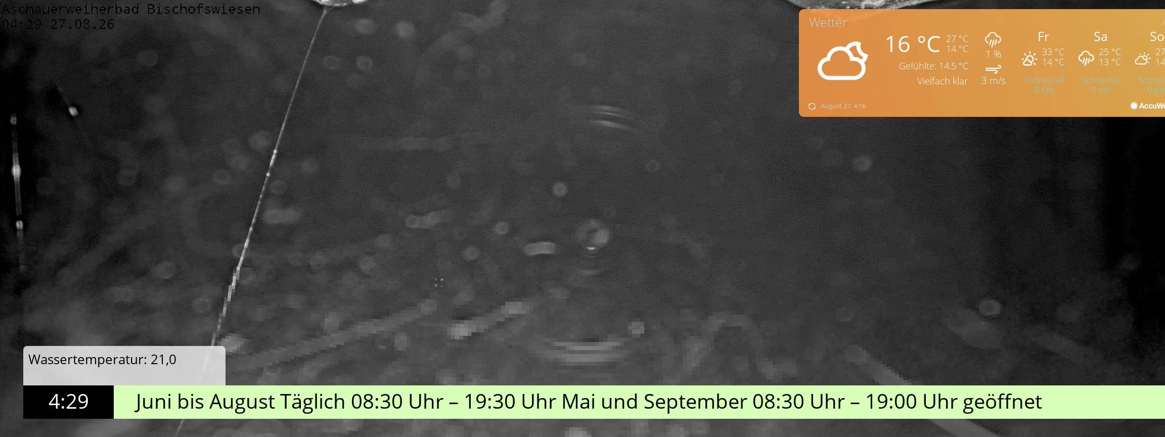 Archiv Foto Webcam Bischofswiesen: Naturbad Aschauerweiher