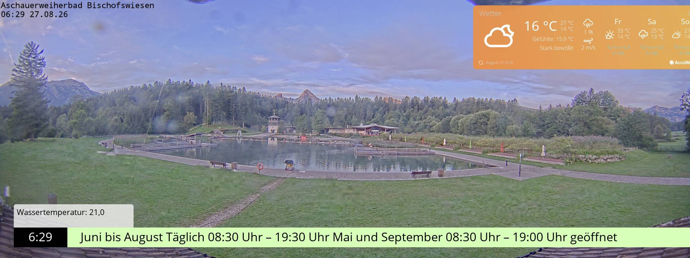 Archiv Foto Webcam Bischofswiesen: Naturbad Aschauerweiher