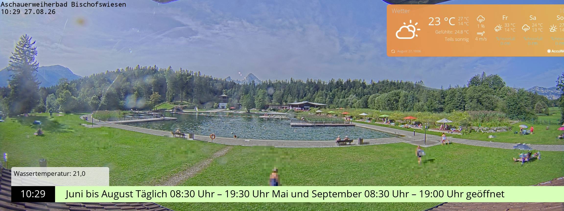 Archiv Foto Webcam Bischofswiesen: Naturbad Aschauerweiher
