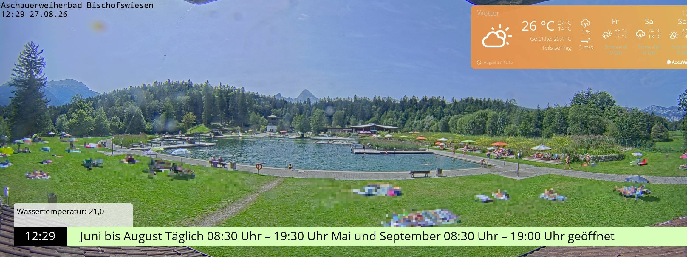 Archiv Foto Webcam Bischofswiesen: Naturbad Aschauerweiher