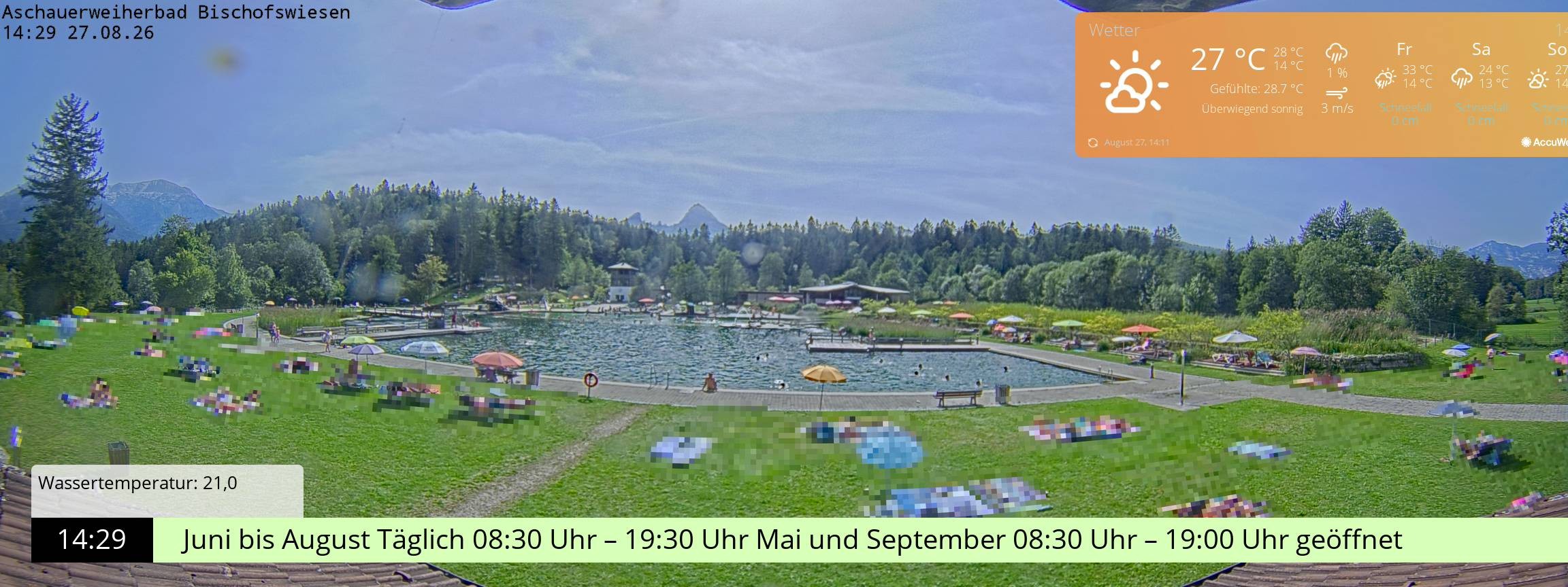 Archiv Foto Webcam Bischofswiesen: Naturbad Aschauerweiher