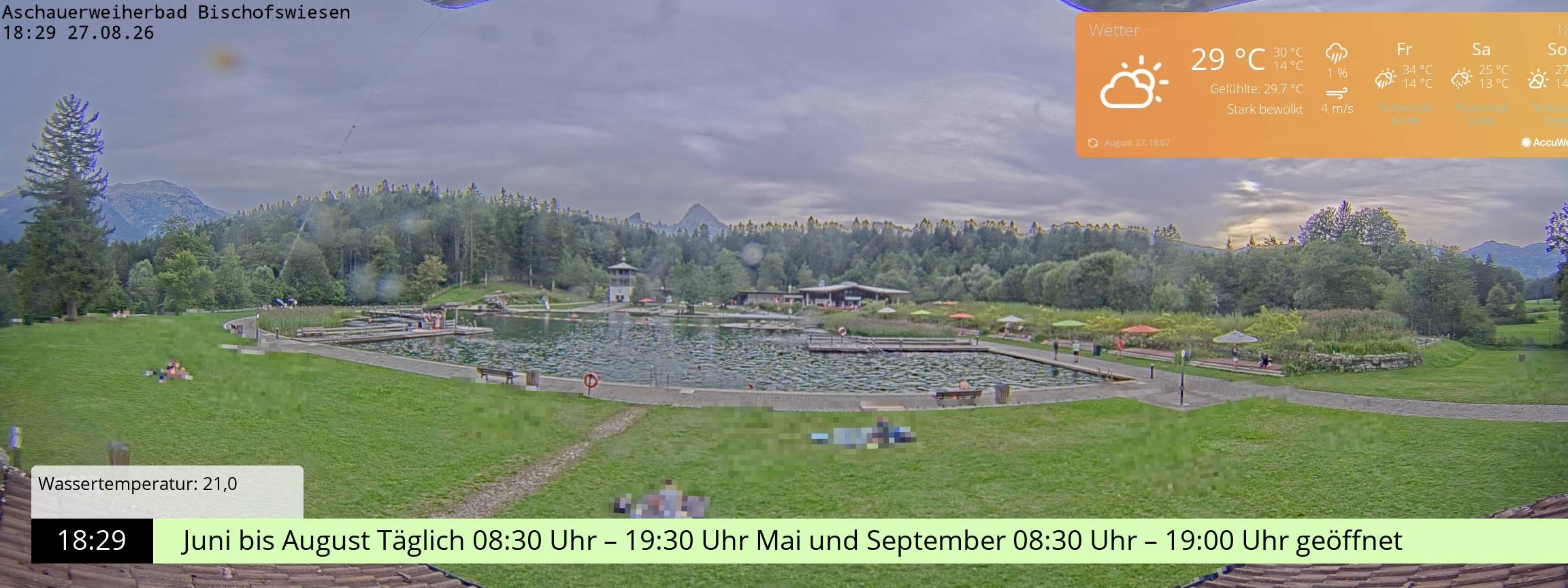 Archiv Foto Webcam Bischofswiesen: Naturbad Aschauerweiher