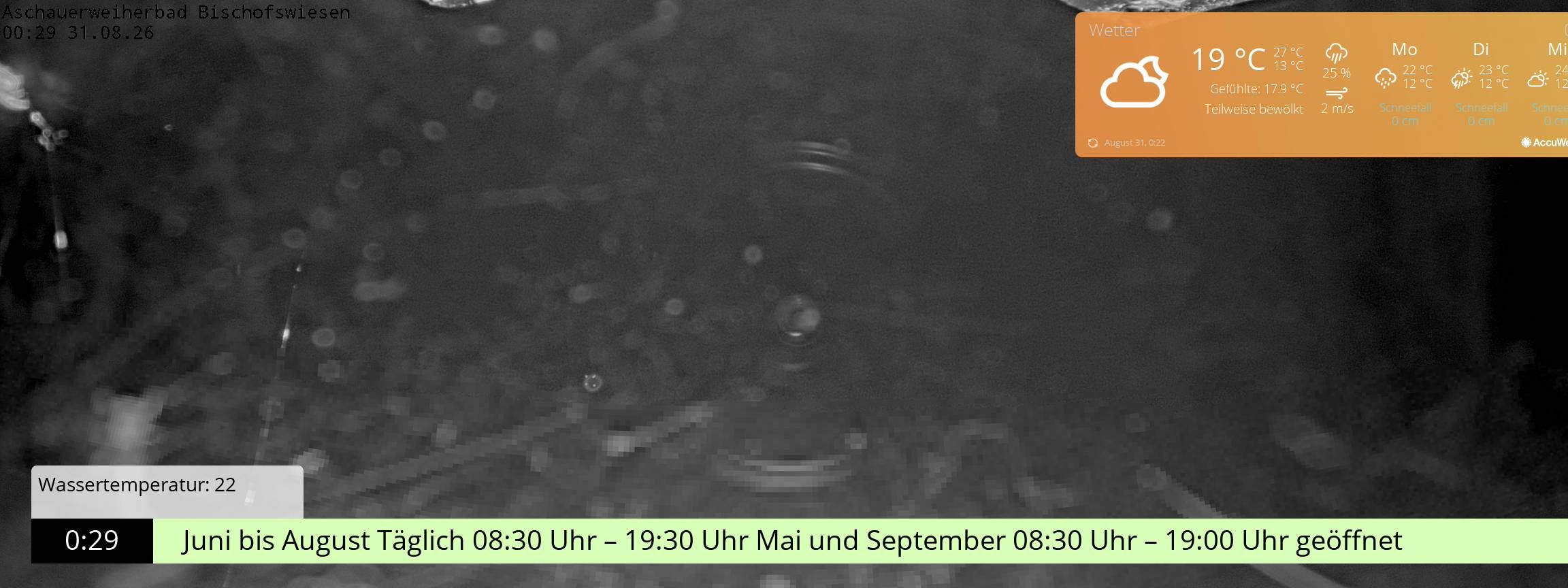 Archiv Foto Webcam Bischofswiesen: Naturbad Aschauerweiher