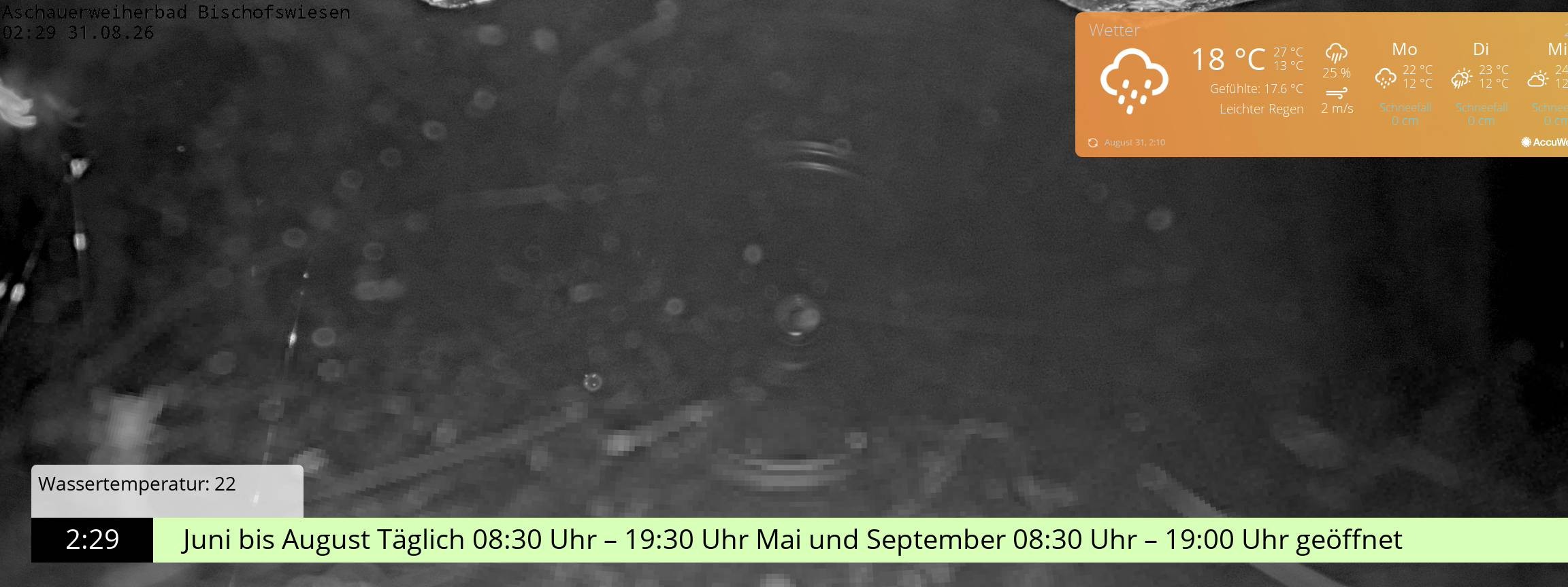 Archiv Foto Webcam Bischofswiesen: Naturbad Aschauerweiher