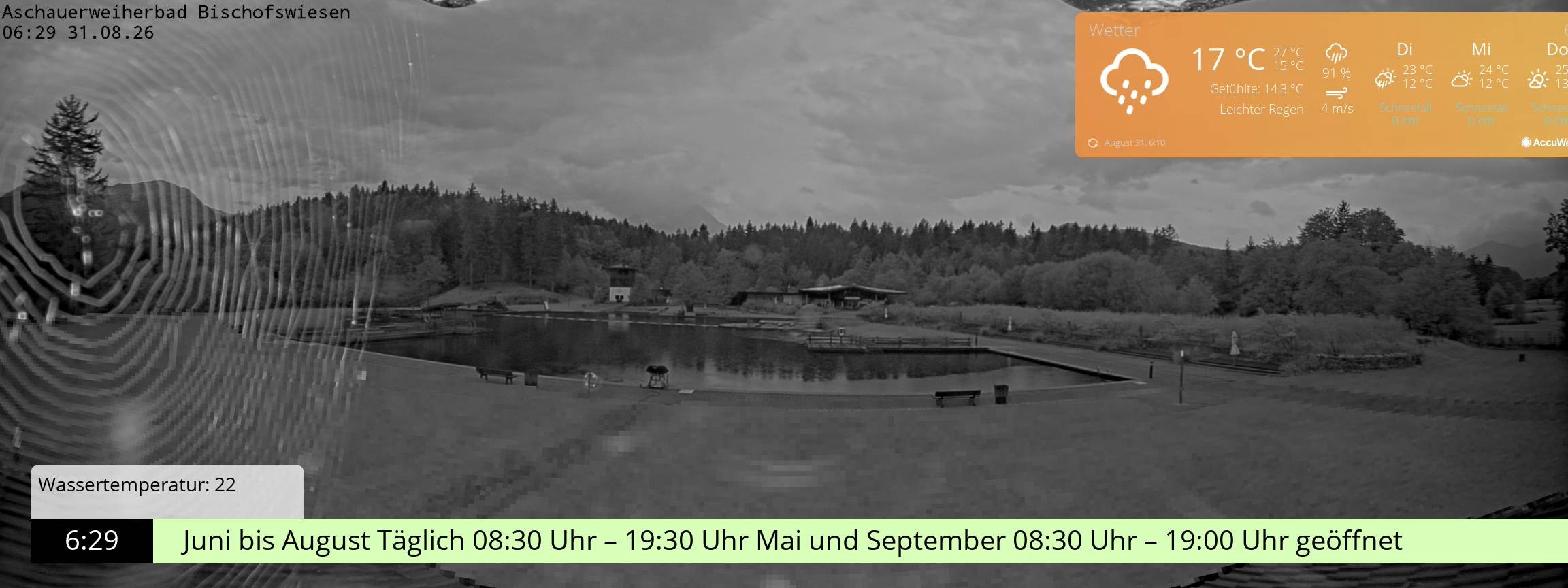 Archiv Foto Webcam Bischofswiesen: Naturbad Aschauerweiher