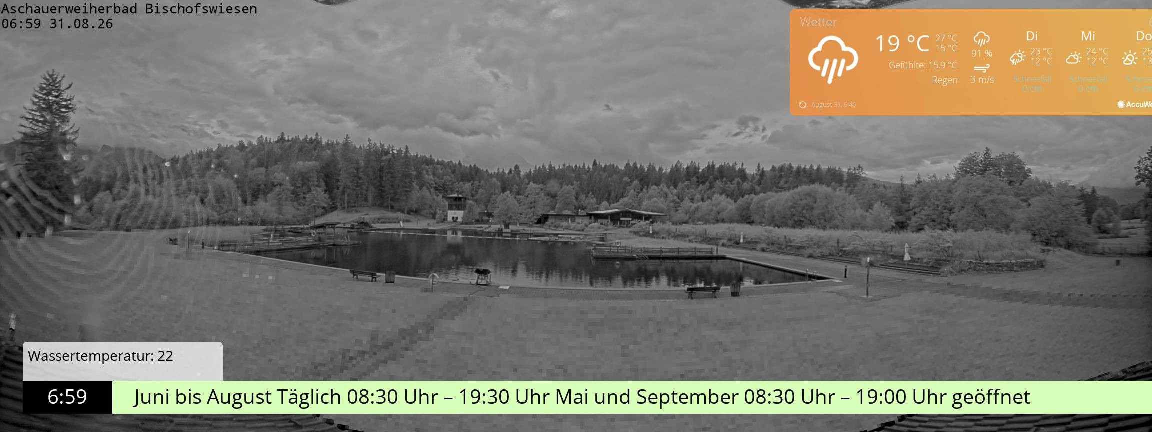 Archiv Foto Webcam Bischofswiesen: Naturbad Aschauerweiher
