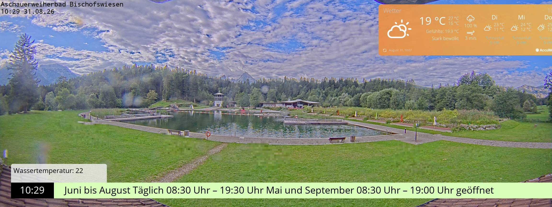 Archiv Foto Webcam Bischofswiesen: Naturbad Aschauerweiher