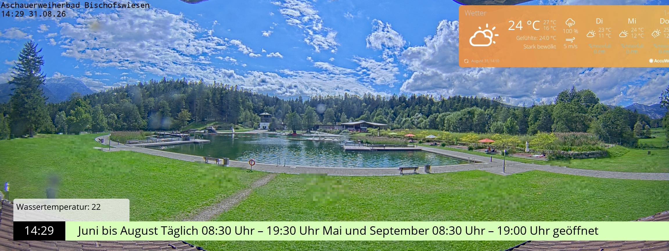 Archiv Foto Webcam Bischofswiesen: Naturbad Aschauerweiher