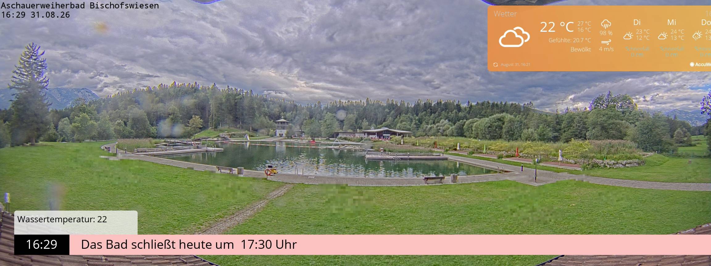 Archiv Foto Webcam Bischofswiesen: Naturbad Aschauerweiher