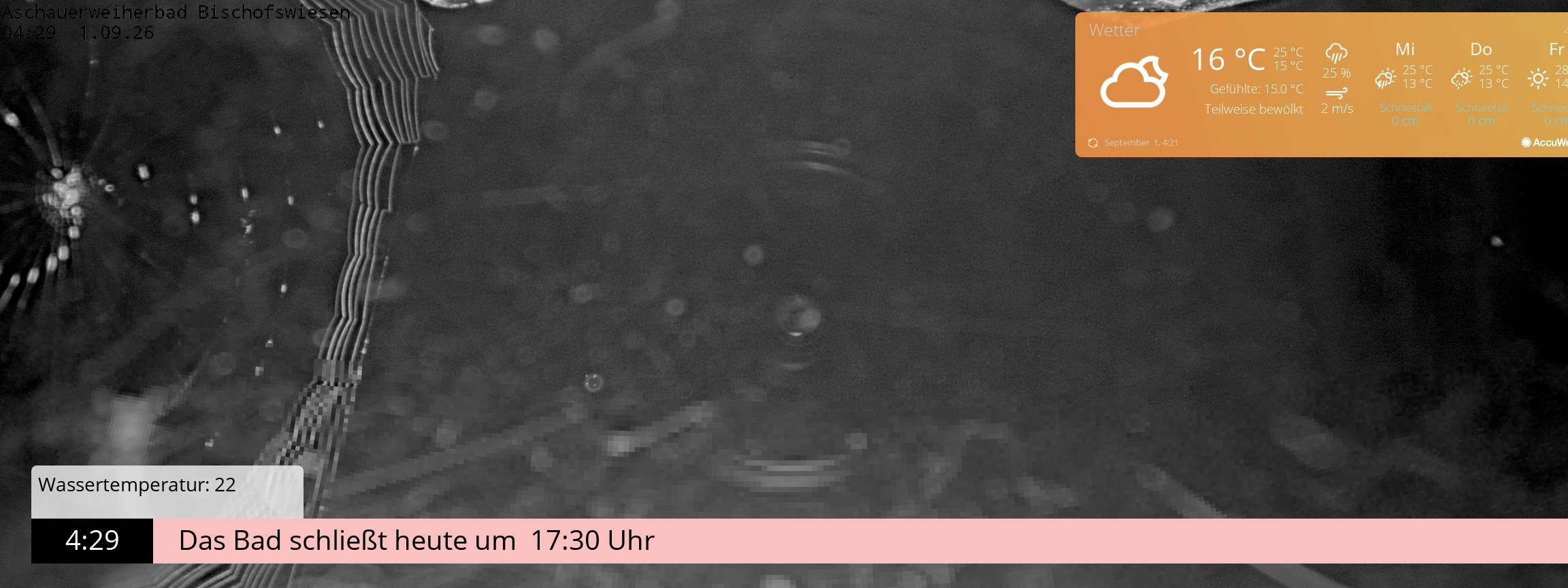 Archiv Foto Webcam Bischofswiesen: Naturbad Aschauerweiher