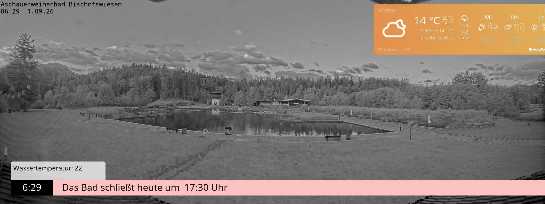Archiv Foto Webcam Bischofswiesen: Naturbad Aschauerweiher