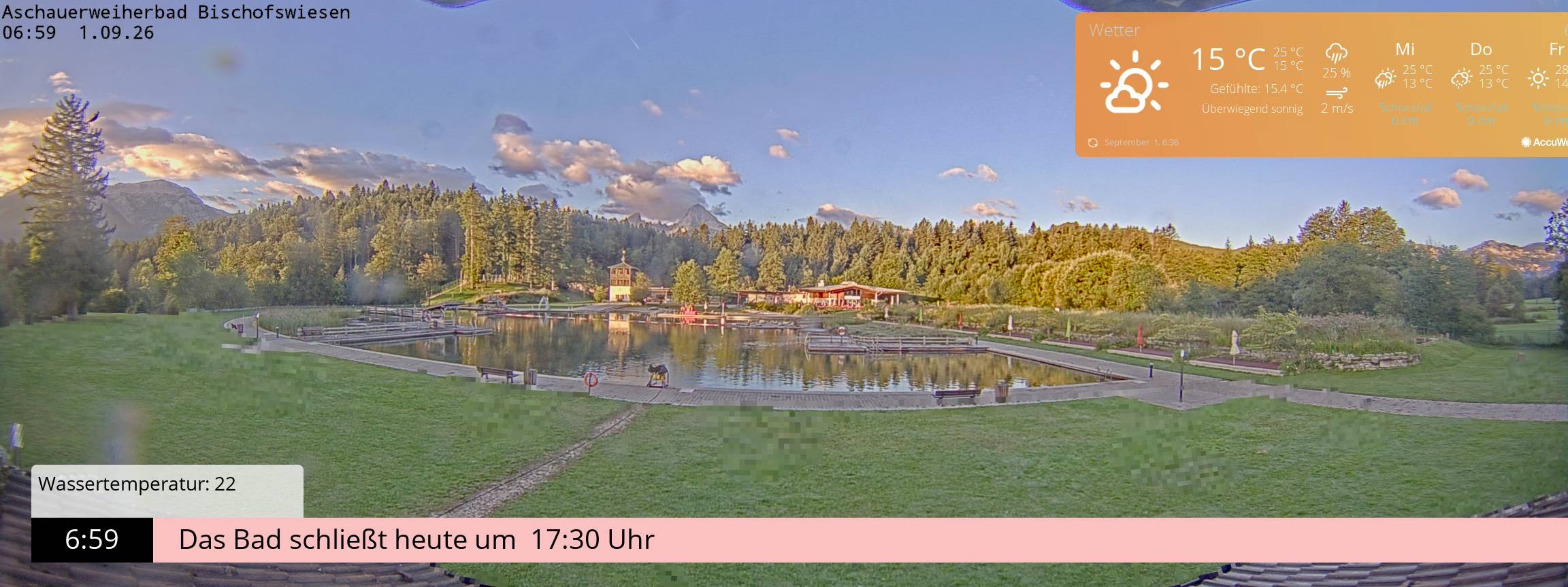 Archiv Foto Webcam Bischofswiesen: Naturbad Aschauerweiher