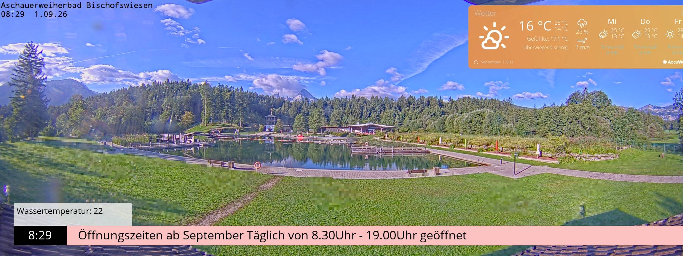 Archiv Foto Webcam Bischofswiesen: Naturbad Aschauerweiher