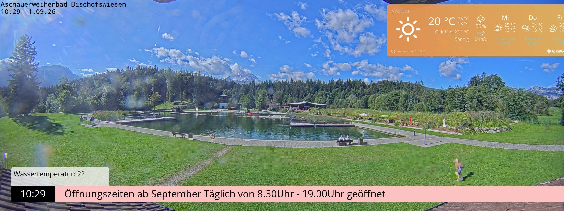 Archiv Foto Webcam Bischofswiesen: Naturbad Aschauerweiher