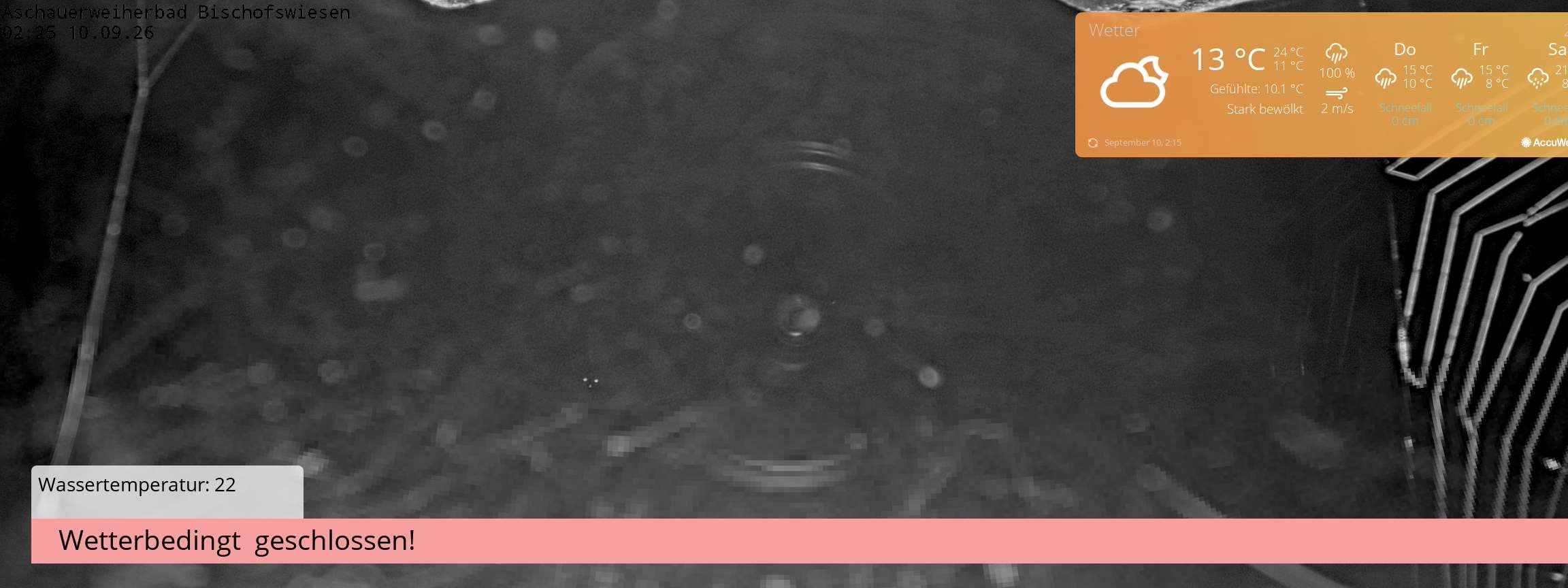 Archiv Foto Webcam Bischofswiesen: Naturbad Aschauerweiher