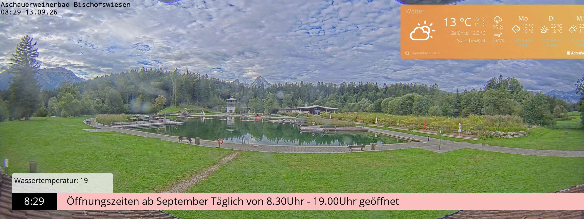 Archived image Webcam nature baths Aschauerweiher