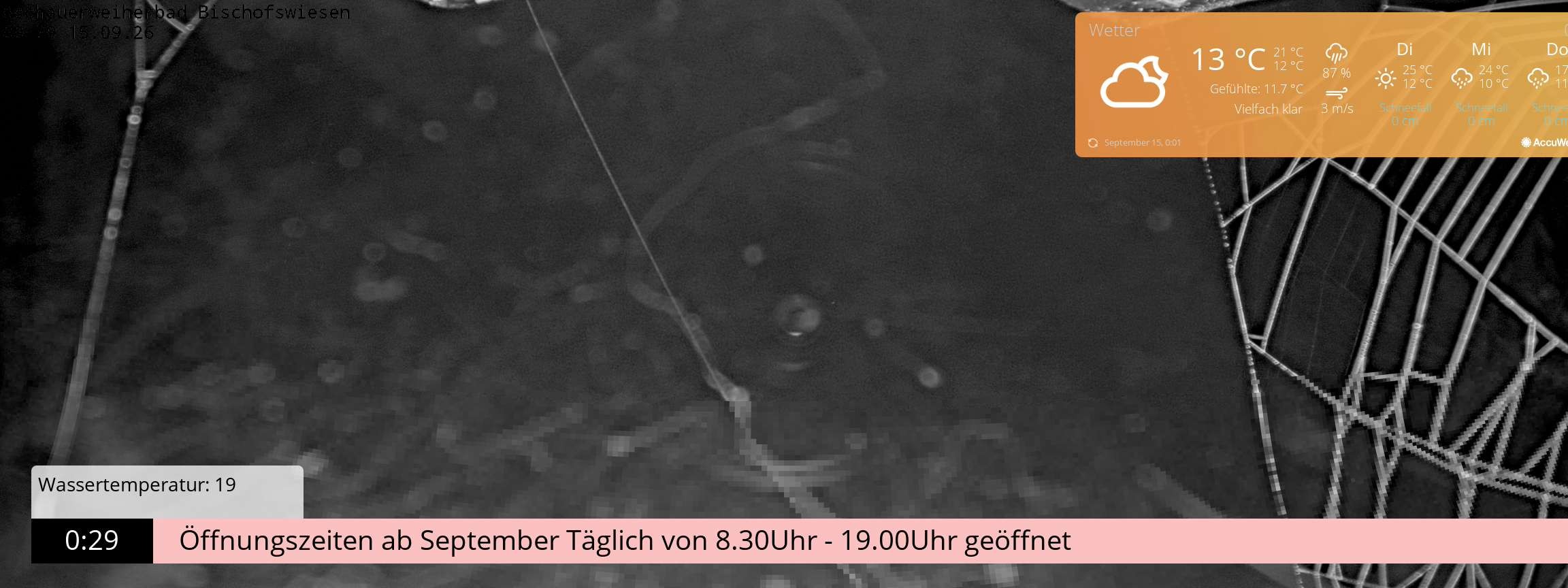 Archiv Foto Webcam Bischofswiesen: Naturbad Aschauerweiher