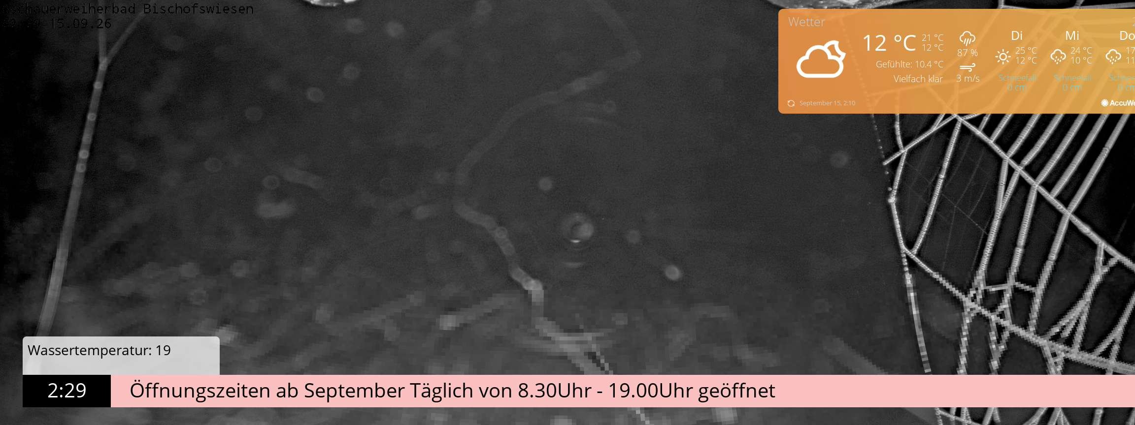 Archiv Foto Webcam Bischofswiesen: Naturbad Aschauerweiher