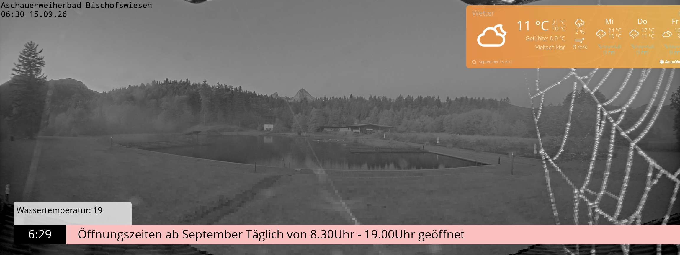 Archiv Foto Webcam Bischofswiesen: Naturbad Aschauerweiher