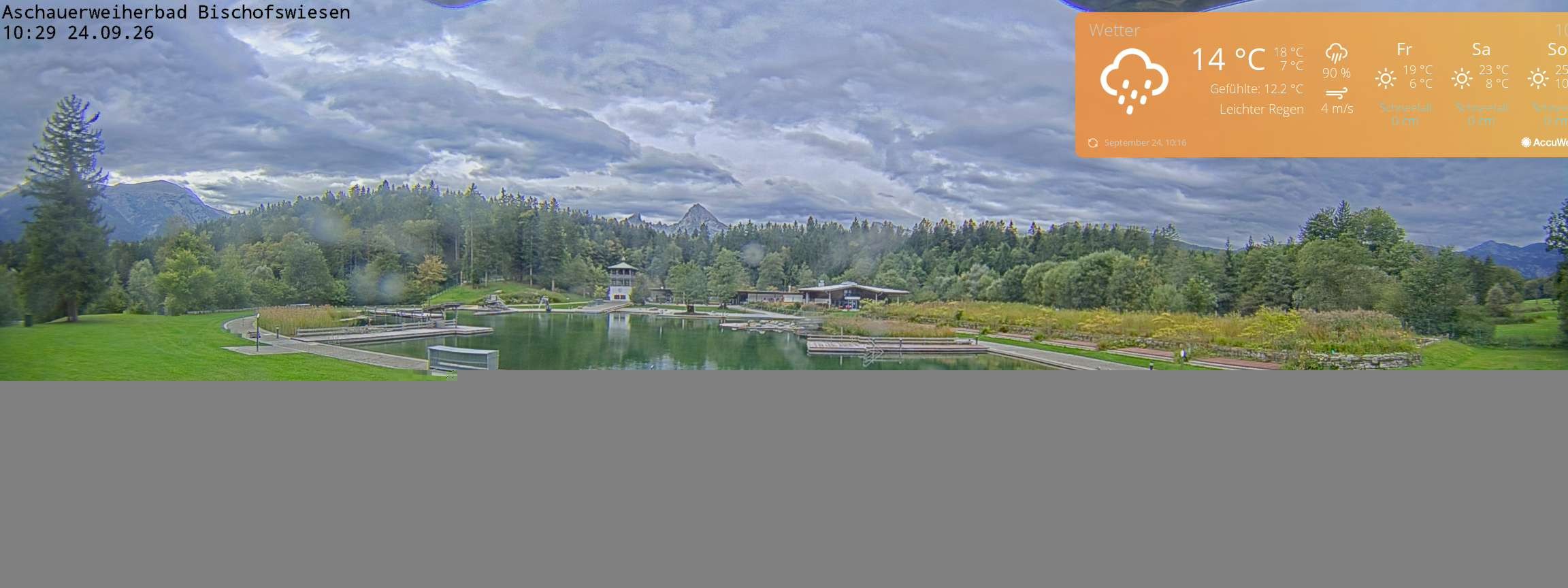 Archiv Foto Webcam Bischofswiesen: Naturbad Aschauerweiher