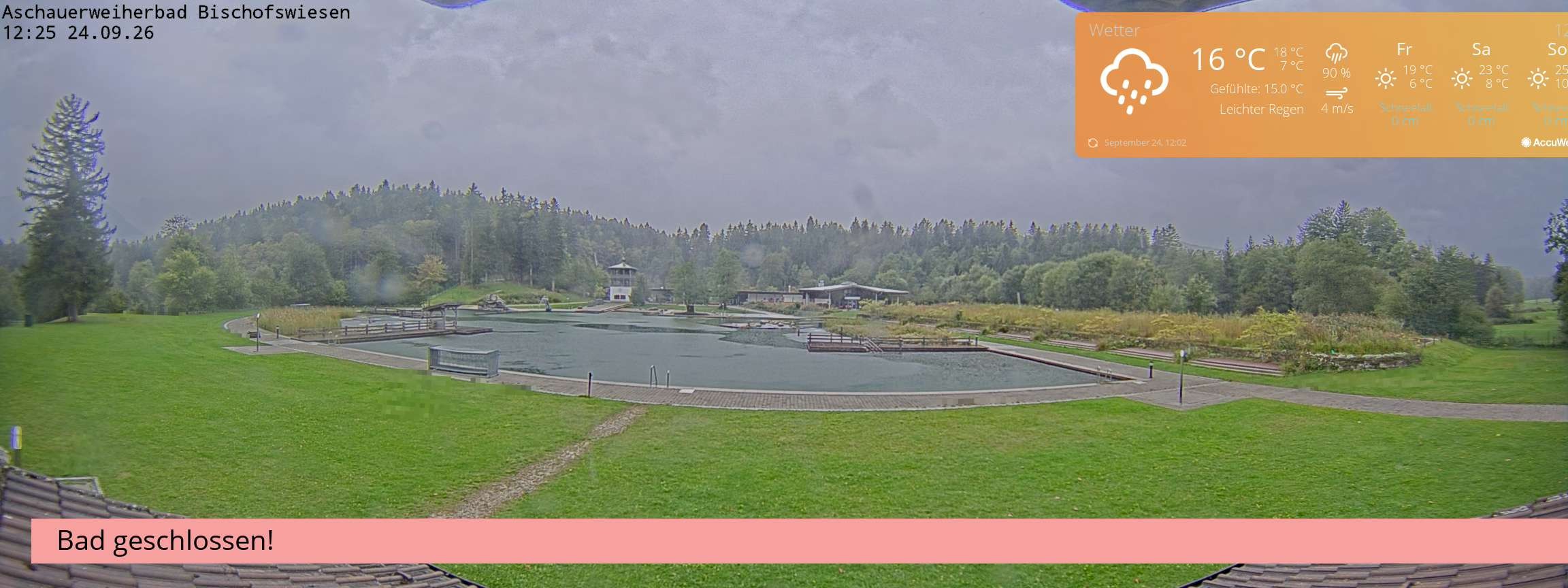 Archiv Foto Webcam Bischofswiesen: Naturbad Aschauerweiher