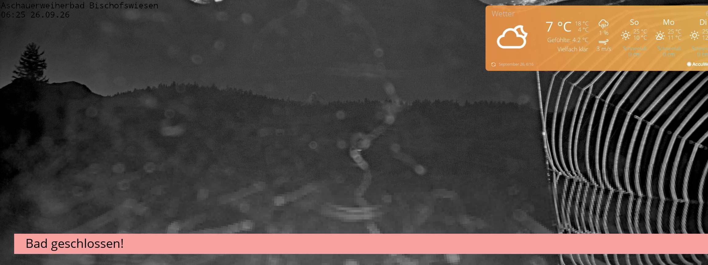 Archiv Foto Webcam Bischofswiesen: Naturbad Aschauerweiher