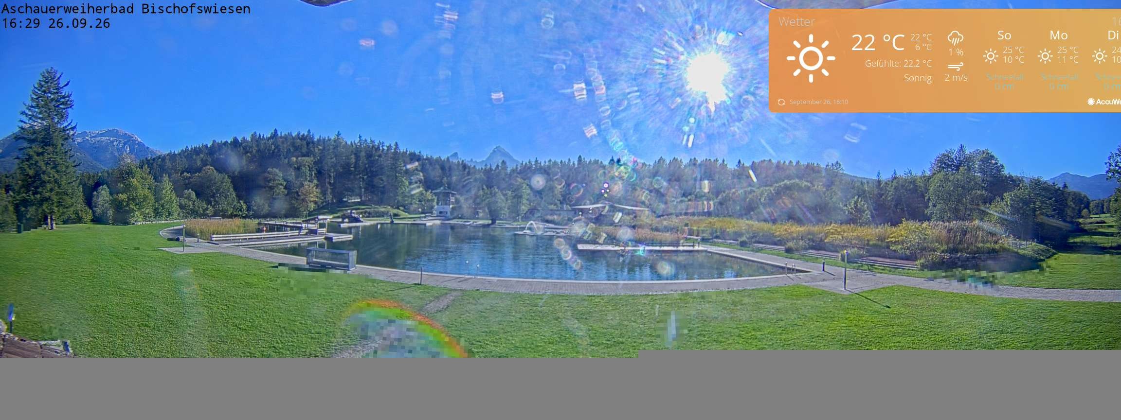 Archiv Foto Webcam Bischofswiesen: Naturbad Aschauerweiher