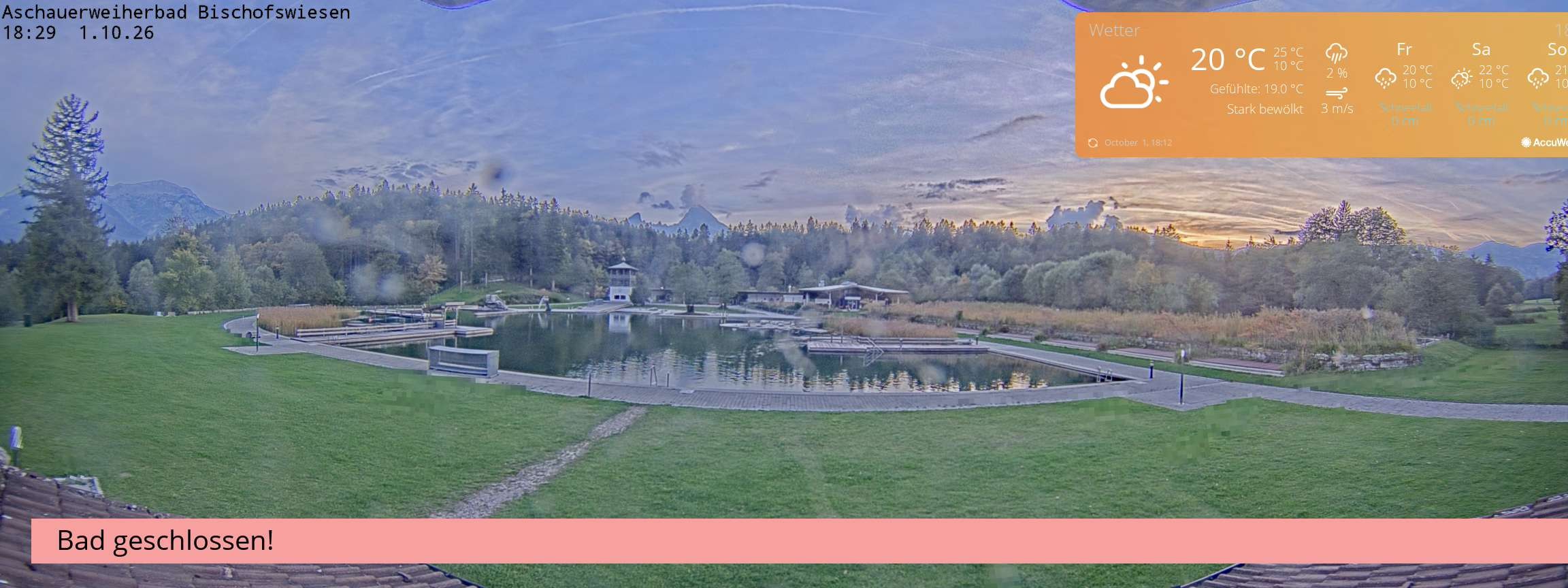 Archived image Webcam nature baths Aschauerweiher