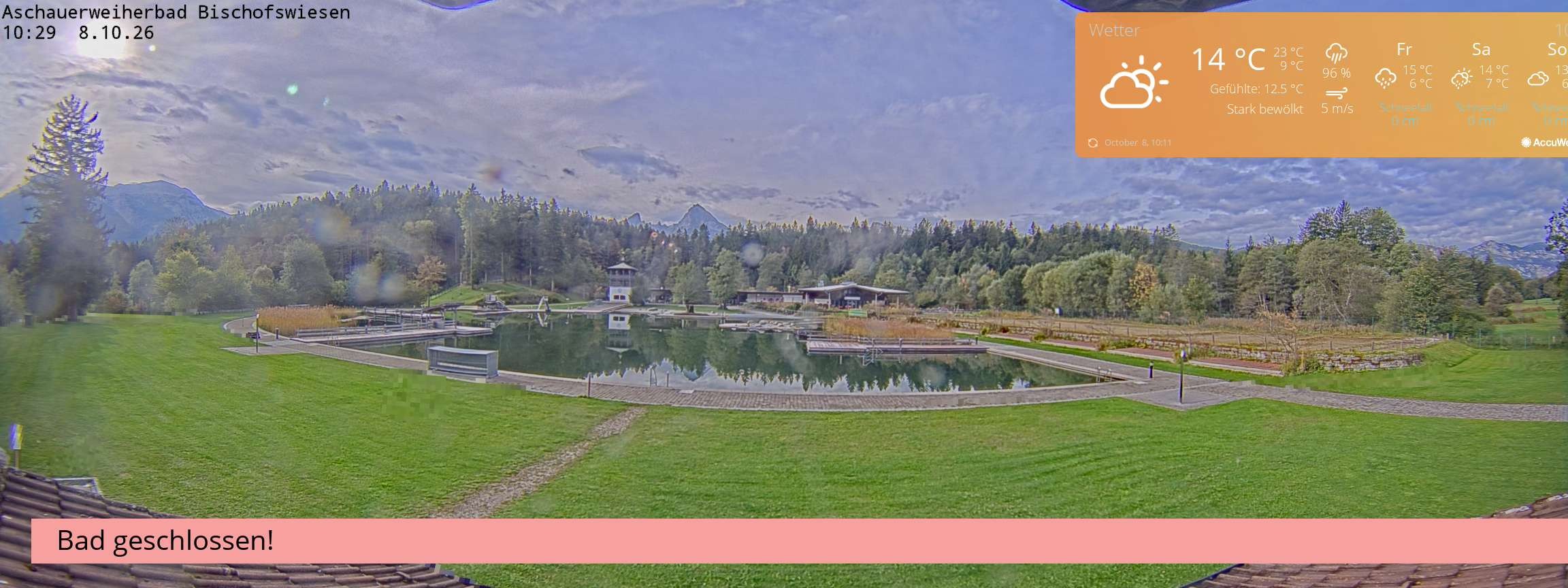 Archiv Foto Webcam Bischofswiesen: Naturbad Aschauerweiher
