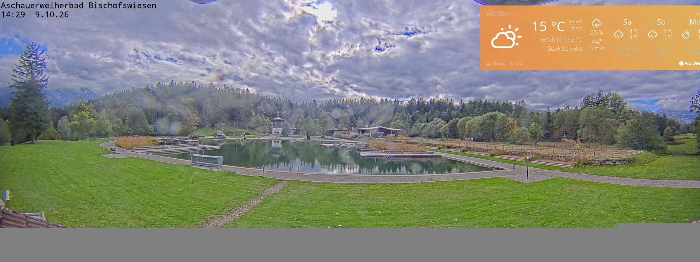 Archived image Webcam nature baths Aschauerweiher