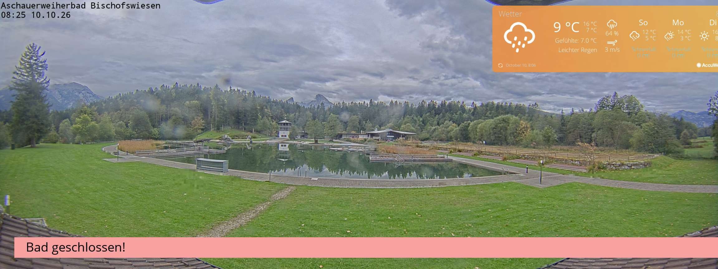 Archiv Foto Webcam Bischofswiesen: Naturbad Aschauerweiher