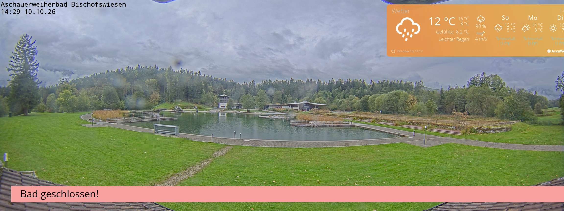 Archiv Foto Webcam Bischofswiesen: Naturbad Aschauerweiher