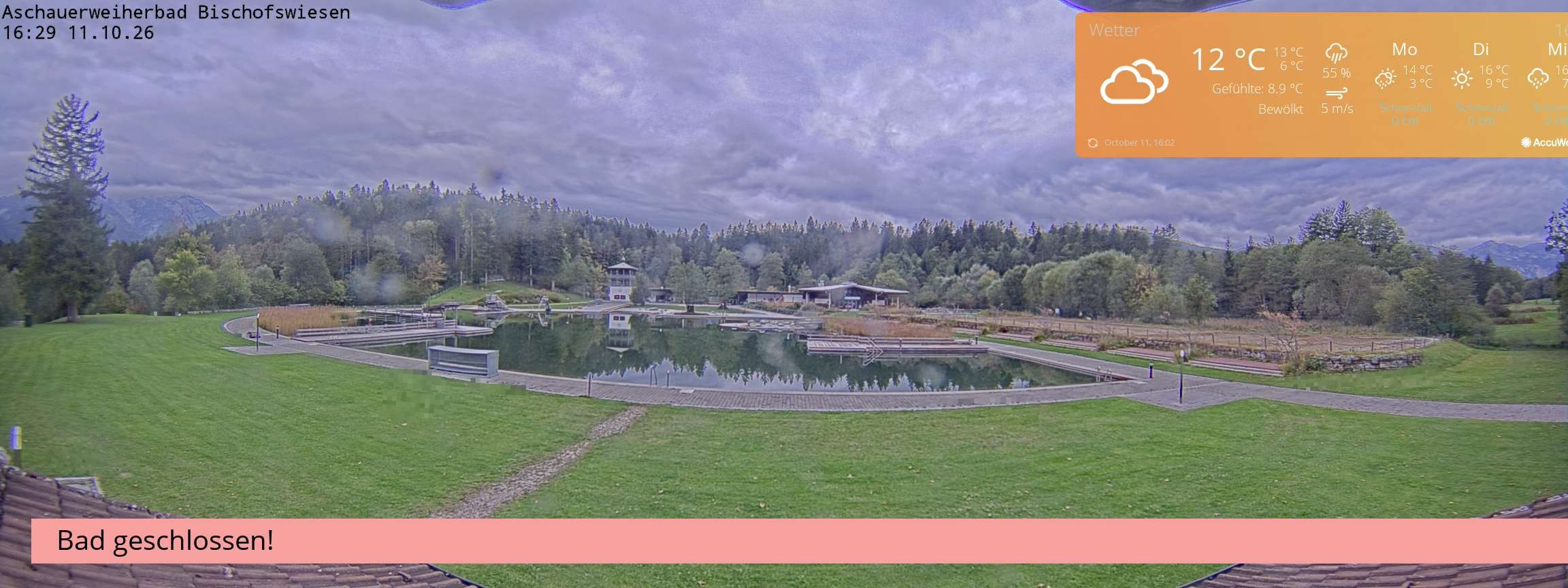 Archived image Webcam nature baths Aschauerweiher