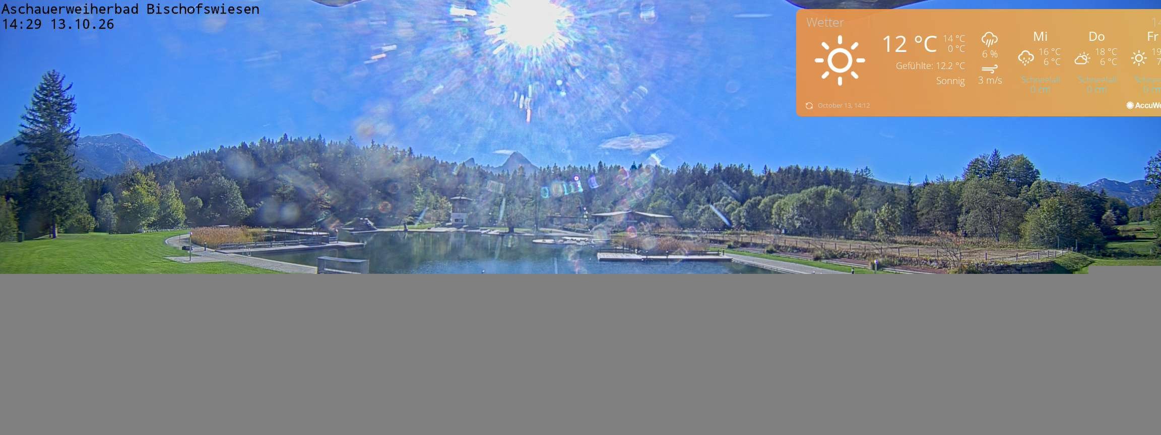 Archiv Foto Webcam Bischofswiesen: Naturbad Aschauerweiher