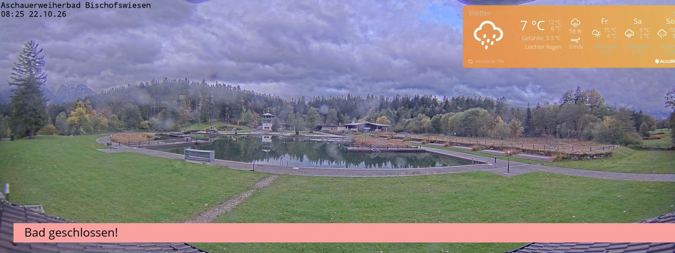 Archiv Foto Webcam Bischofswiesen: Naturbad Aschauerweiher