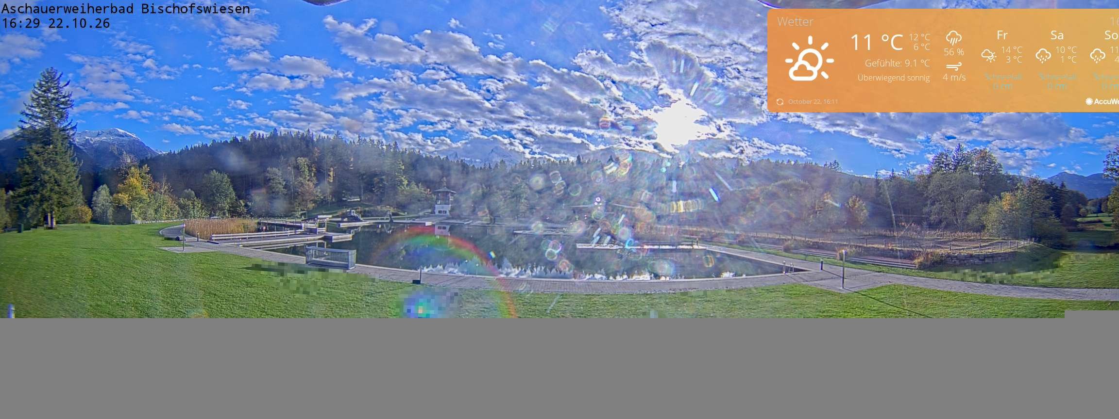 Archiv Foto Webcam Bischofswiesen: Naturbad Aschauerweiher